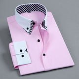 Men's clothing Brand long sleeve dress shirt men Double layer