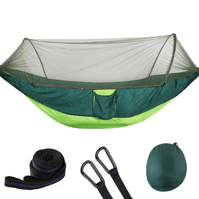 2021 Camping Hammock with Mosquito Net Pop-Up Light Portable Outdoor