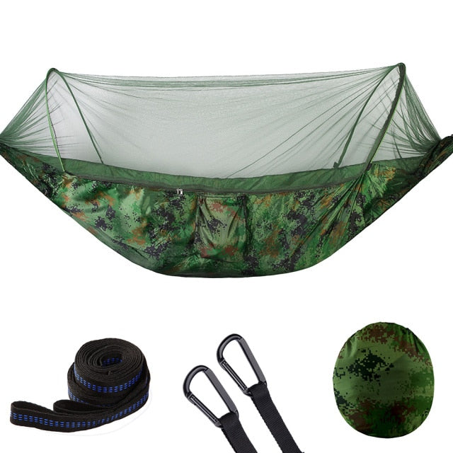 2021 Camping Hammock with Mosquito Net Pop-Up Light Portable Outdoor