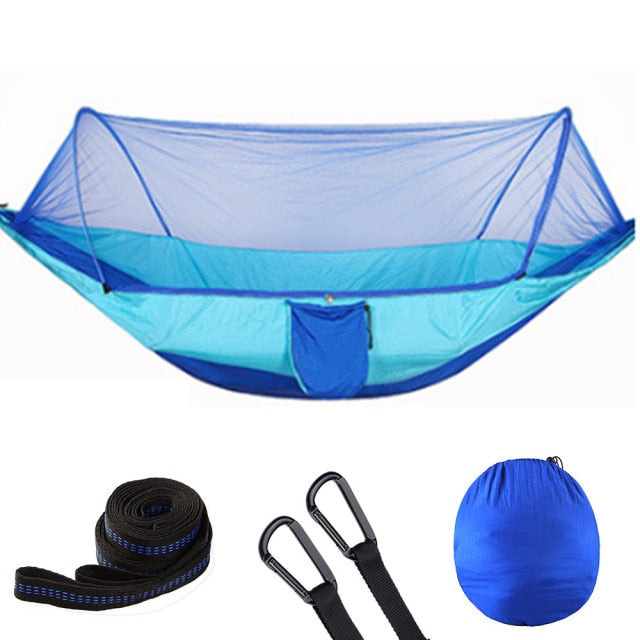 2021 Camping Hammock with Mosquito Net Pop-Up Light Portable Outdoor