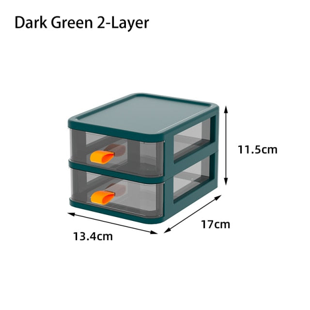 Transparent Desktop Organizer Boxes Small Storage Drawers Plastic Container Multilayer Desk Stationery Organizer Key Storage Box