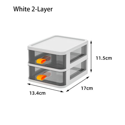 Transparent Desktop Organizer Boxes Small Storage Drawers Plastic Container Multilayer Desk Stationery Organizer Key Storage Box
