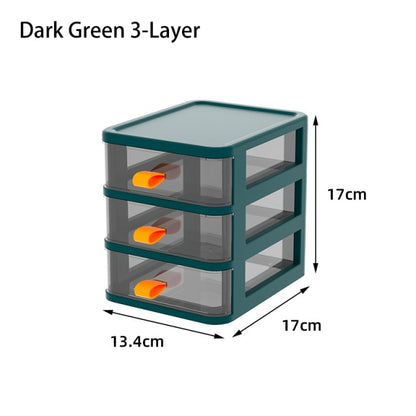 Transparent Desktop Organizer Boxes Small Storage Drawers Plastic Container Multilayer Desk Stationery Organizer Key Storage Box