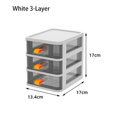 Transparent Desktop Organizer Boxes Small Storage Drawers Plastic Container Multilayer Desk Stationery Organizer Key Storage Box