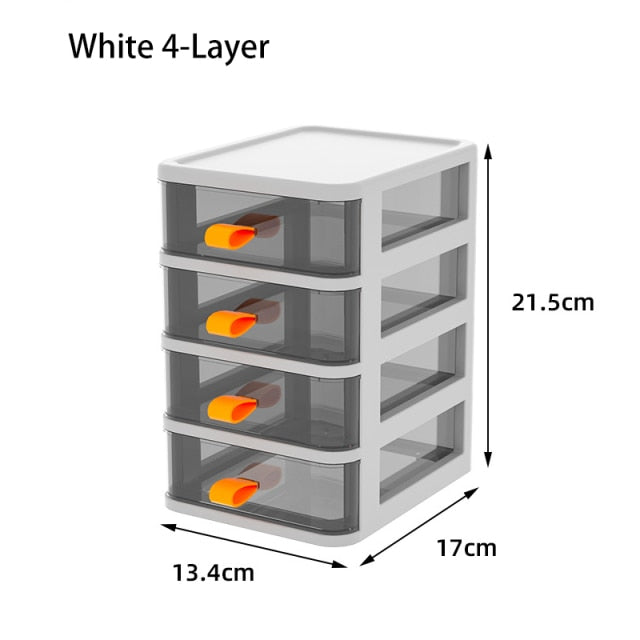 Transparent Desktop Organizer Boxes Small Storage Drawers Plastic Container Multilayer Desk Stationery Organizer Key Storage Box
