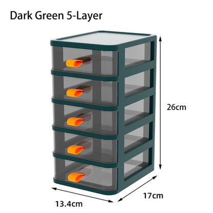 Transparent Desktop Organizer Boxes Small Storage Drawers Plastic Container Multilayer Desk Stationery Organizer Key Storage Box