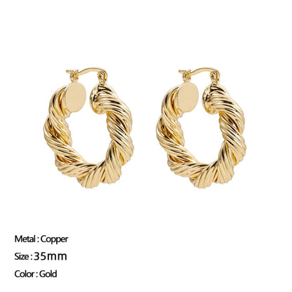 Classic Stainless Steel Ear Buckle for Women Trendy Gold Color