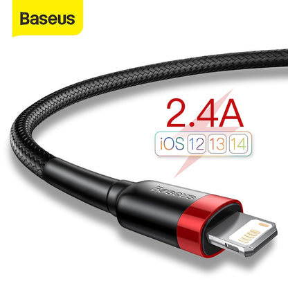 Baseus USB Cable for iPhone 12 11 Pro Max Xs X 8 Plus Cable 2.4A Fast
