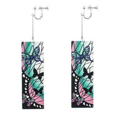 Fashion Acrylic Tanjiro Earrings Demon Slayer Earrings Anime Cosplay