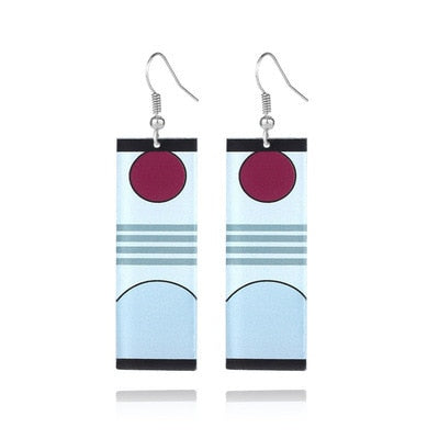 Fashion Acrylic Tanjiro Earrings Demon Slayer Earrings Anime Cosplay