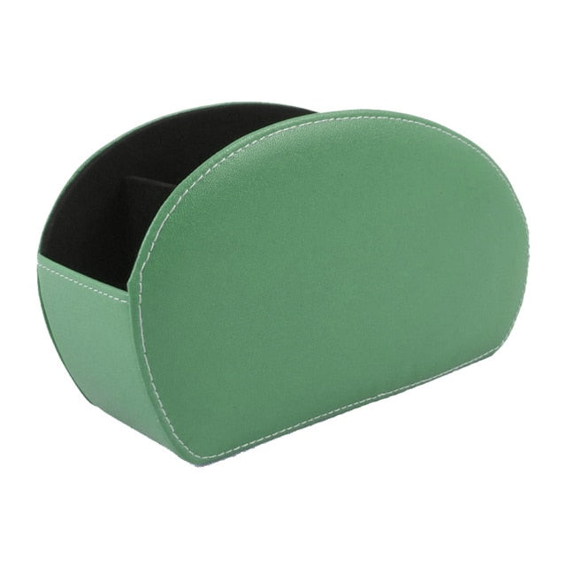 New Arrival 5/3 Grid Pu Leather Desktop Organizer Pen Remote Control Phone And Tv Holder Desk Storage Box Office Home Stationery