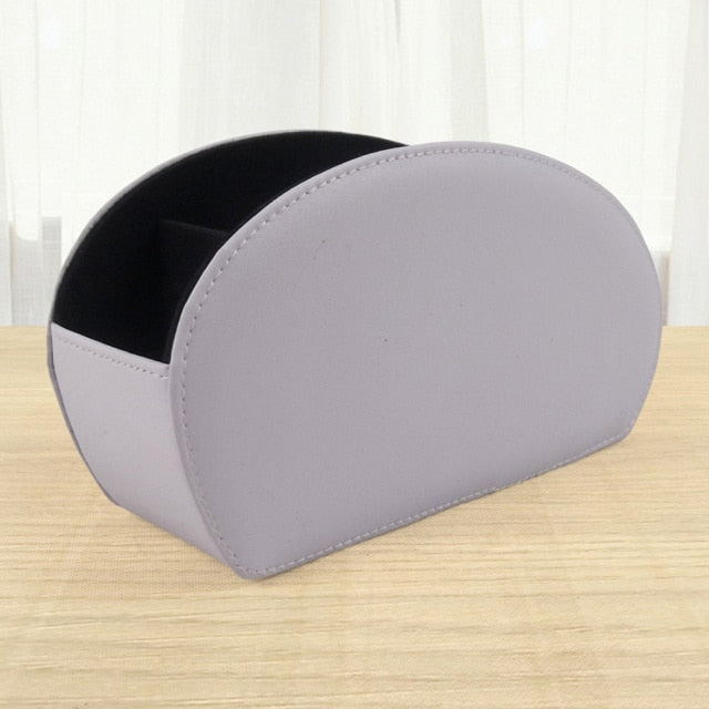 New Arrival 5/3 Grid Pu Leather Desktop Organizer Pen Remote Control Phone And Tv Holder Desk Storage Box Office Home Stationery