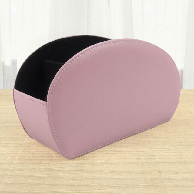 New Arrival 5/3 Grid Pu Leather Desktop Organizer Pen Remote Control Phone And Tv Holder Desk Storage Box Office Home Stationery