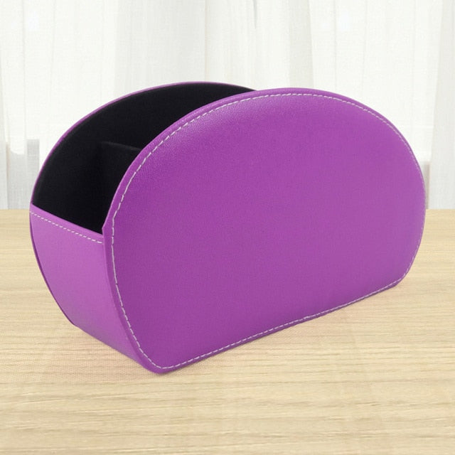 New Arrival 5/3 Grid Pu Leather Desktop Organizer Pen Remote Control Phone And Tv Holder Desk Storage Box Office Home Stationery