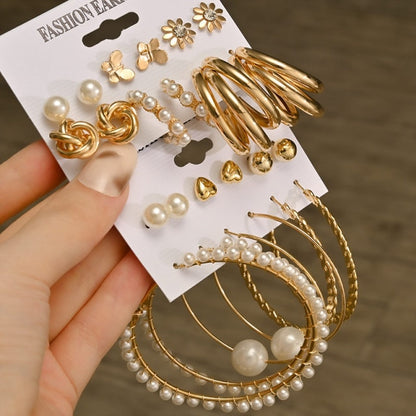 Fashion Geometric Hoop Earrings Set for Women Statement Vintage