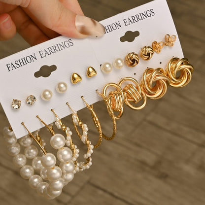 Fashion Geometric Hoop Earrings Set for Women Statement Vintage