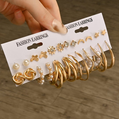 Fashion Geometric Hoop Earrings Set for Women Statement Vintage