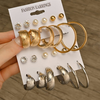 Fashion Geometric Hoop Earrings Set for Women Statement Vintage