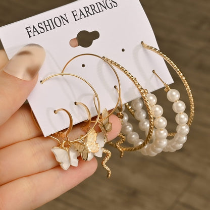 Fashion Geometric Hoop Earrings Set for Women Statement Vintage