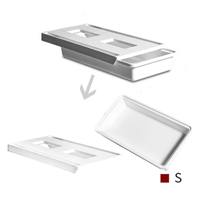 Self-Adhesive Under Desk Drawer Hidden Storage Box Makeup Organizer Self Stick School Stationery Case Pencil Tray Pen Holder - Shopy Max