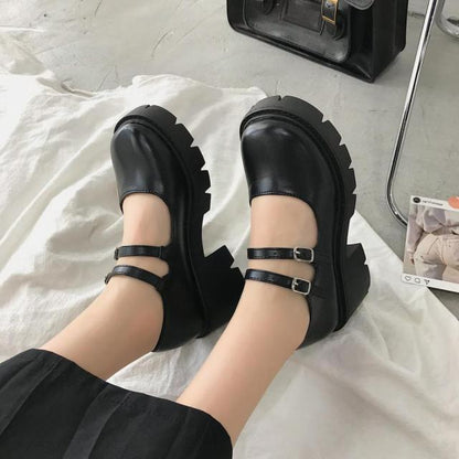 shoes on heels Lolita platform shoes women Japanese Style Mary Jane Shoes