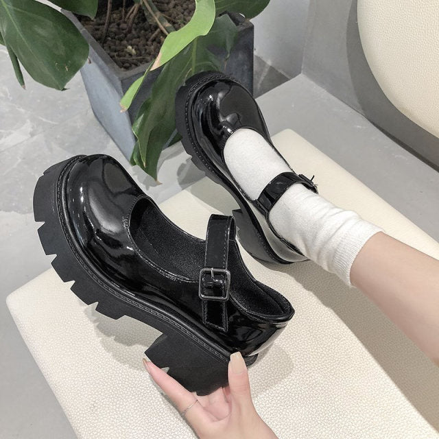 shoes on heels Lolita platform shoes women Japanese Style Mary Jane Shoes