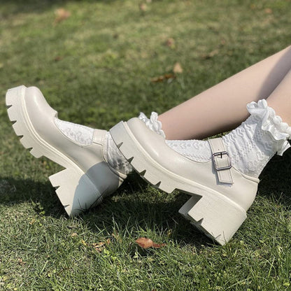 shoes on heels Lolita platform shoes women Japanese Style Mary Jane Shoes