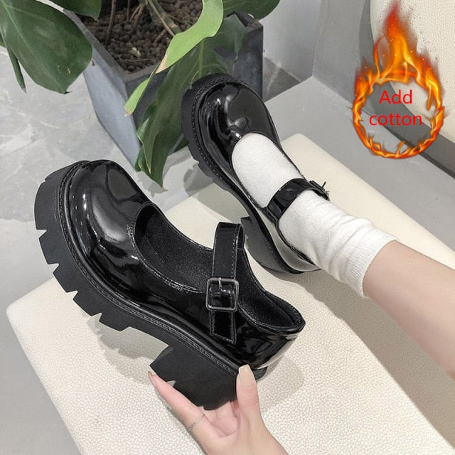 shoes on heels Lolita platform shoes women Japanese Style Mary Jane Shoes
