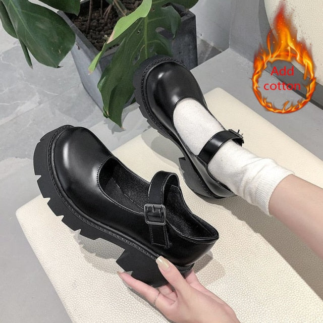 shoes on heels Lolita platform shoes women Japanese Style Mary Jane Shoes