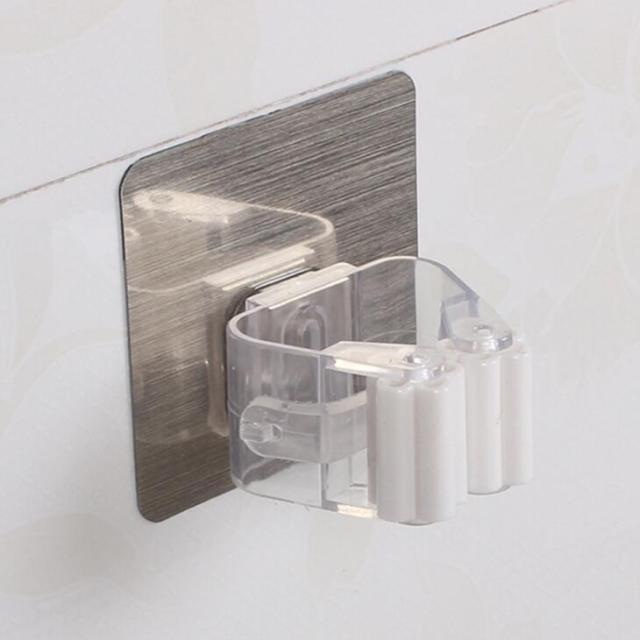 GUANYAO Adhesive Multi-Purpose Hooks Wall Mounted Mop Organizer Holder
