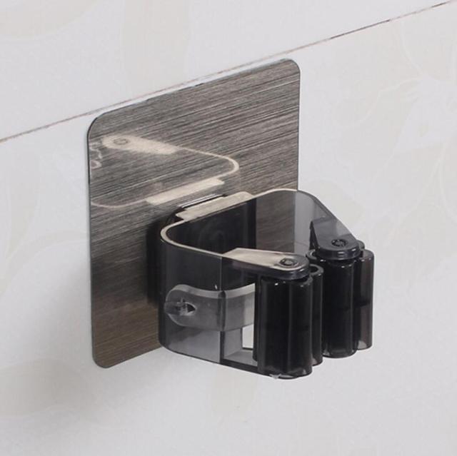 GUANYAO Adhesive Multi-Purpose Hooks Wall Mounted Mop Organizer Holder