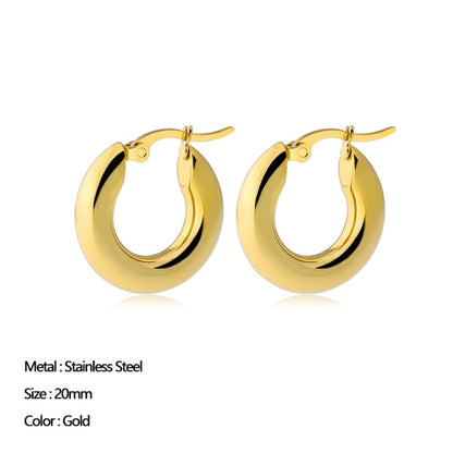 Classic Stainless Steel Ear Buckle for Women Trendy Gold Color