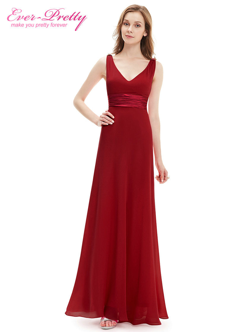 Evening Dress Ever Pretty HE09601 Long Maxi  Sexy Double V-neck Chiffon 2016 Vestidos Women - Shopy Max