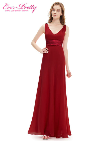 Evening Dress Ever Pretty HE09601 Long Maxi  Sexy Double V-neck Chiffon 2016 Vestidos Women - Shopy Max