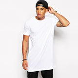 2017 White Casual Long Size Men long t shirt Hip hop Brand new Clothing Tops StreetWear t-shirt