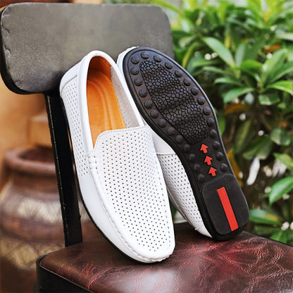 Italian Men Slippers Genuine Leather Loafers Moccasins Outdoor