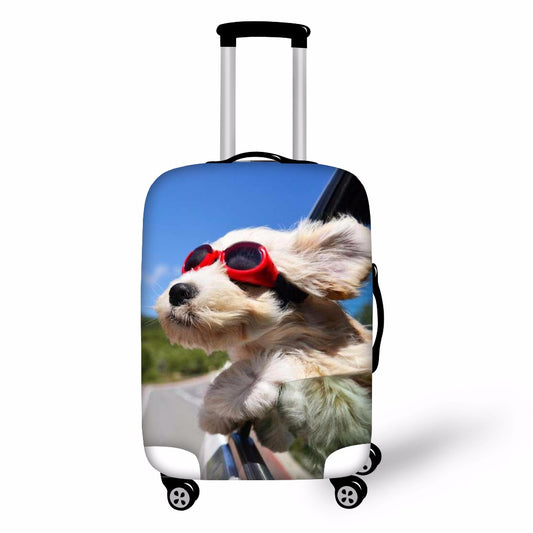 FORUDESIGNS Elastic Waterproof Luggage Rain Covers Dog Animal Suitcase Cover For 18/20/22/24/26/28/30 Inch Travel Trolley Case