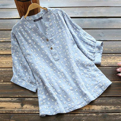 Summer Flower Printed Blouse ZANZEA Women Vintage Short Sleeve Tops Casual