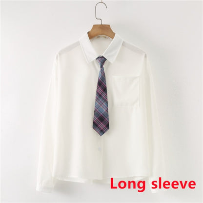 Women Summer Blouses Shirt Short Sleeve Solid White Tops With Tie