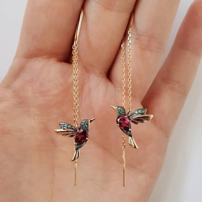 Korean Vintage Glossy Arc Bar Long Thread Tassel Drop Earrings for Women