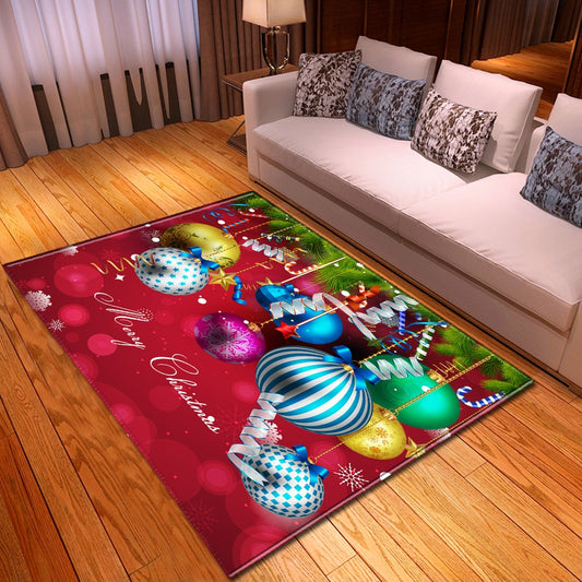 Flannel New Year Big Rug Santa Claus Christmas 3D Printing Carpet Merry Christmas