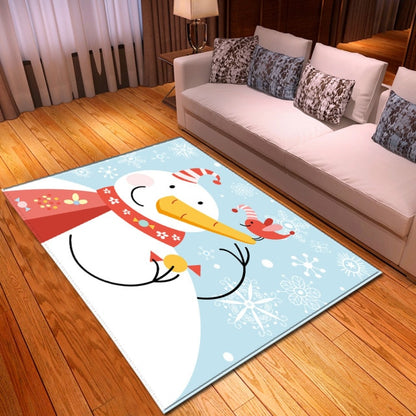 Flannel New Year Big Rug Santa Claus Christmas 3D Printing Carpet Merry Christmas