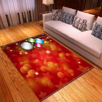Flannel New Year Big Rug Santa Claus Christmas 3D Printing Carpet Merry Christmas