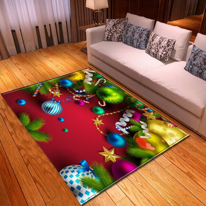 Flannel New Year Big Rug Santa Claus Christmas 3D Printing Carpet Merry Christmas