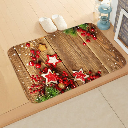 Merry Christmas Decor Floor Mat 40x60cm Santa Claus Elk Stocking Doormat Xmas