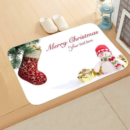 Merry Christmas Decor Floor Mat 40x60cm Santa Claus Elk Stocking Doormat Xmas