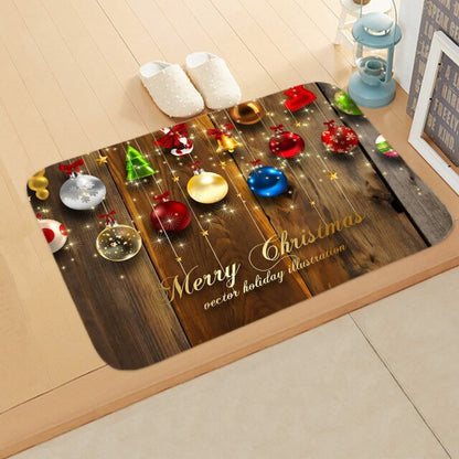 Merry Christmas Decor Floor Mat 40x60cm Santa Claus Elk Stocking Doormat Xmas