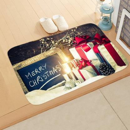 Merry Christmas Decor Floor Mat 40x60cm Santa Claus Elk Stocking Doormat Xmas