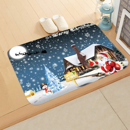 Merry Christmas Decor Floor Mat 40x60cm Santa Claus Elk Stocking Doormat Xmas