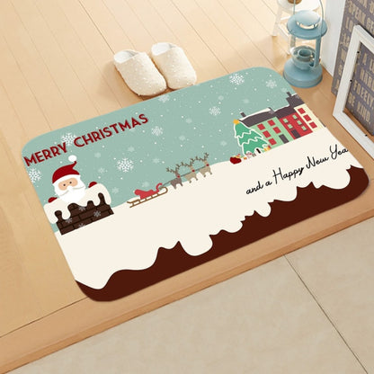 Merry Christmas Decor Floor Mat 40x60cm Santa Claus Elk Stocking Doormat Xmas